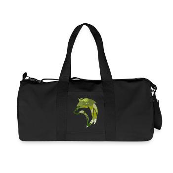 Wilder Wolf Tarnmuster - Recycelte Canvas-Sporttasche von Stanley/Stella - Schwarz - Vorne