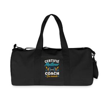 Zertifiziert als bester Coach der Welt - Recycelte Canvas-Sporttasche von Stanley/Stella - Schwarz - Vorne