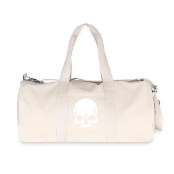 Cooles Schädel-Design - Recycelte Canvas-Sporttasche von Stanley/Stella - Naturweiß - Vorne