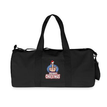 Joyeux Noël Majeur Doigt puant - Sac de sport en toile recyclée Stanley/Stella - noir - Devant