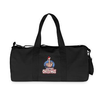 Merry Christmas Middle Finger Stinger Finger - Recycled Canvas Sports Bag by Stanley/Stella - black - Front