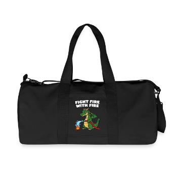 Dragon rescue with water jet - Recycled Canvas Sports Bag by Stanley/Stella - black - Front