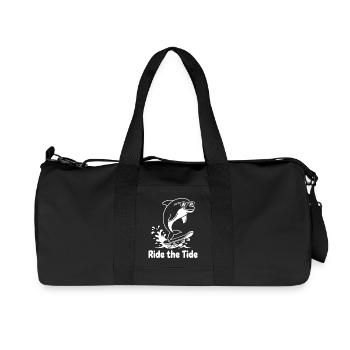 Dolphin Skateboard Wave - Recycled Canvas Sports Bag by Stanley/Stella - black - Front