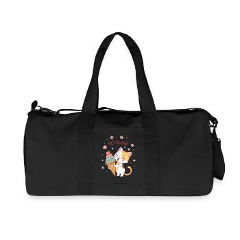 Chat gourmand au cornet So Sweet - Sac de sport en toile recyclée Stanley/Stella - noir - Devant