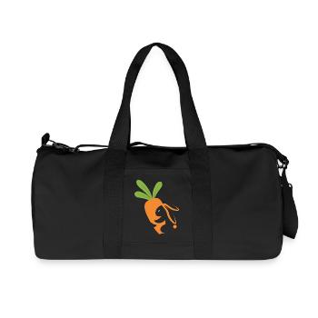 Karottenlächelndes Maskottchen - Recycelte Canvas-Sporttasche von Stanley/Stella - Schwarz - Vorne