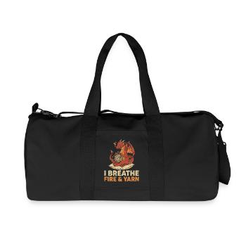 Tricoteuses de dragons en laine amusantes - Sac de sport en toile recyclée Stanley/Stella - noir - Devant