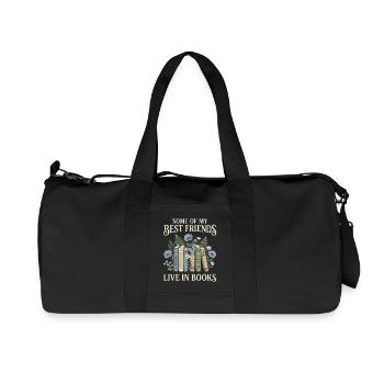 Buchliebhaber Vintage-Botanische Freunde - Recycelte Canvas-Sporttasche von Stanley/Stella - Schwarz - Vorne