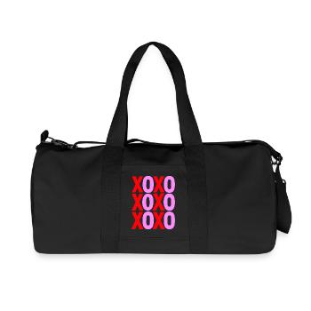 XOXO Love Typography Minimal Design - Recycled Canvas Sports Bag by Stanley/Stella - black - Front
