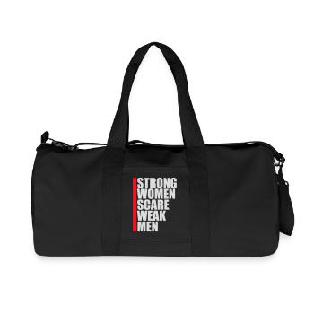 Strong Women Scare Weak Men Selbstbewusst Feminist - Recycelte Canvas-Sporttasche von Stanley/Stella - Schwarz - Vorne