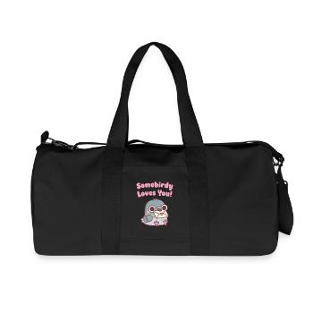 Pigeon mignon, un oiseau t’aime jeu de mots - Sac de sport en toile recyclée Stanley/Stella - noir - Devant