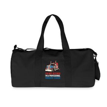Chauffeur routier à la retraite de camion semi-remorque aux États-Unis - Sac de sport en toile recyclée Stanley/Stella - noir - Devant