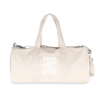 Singing makes everything better white - Recycled Canvas Sports Bag by Stanley/Stella - natural - Front