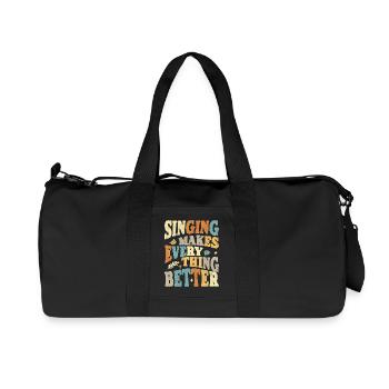 Singing makes everything better - bunt - Recycelte Canvas-Sporttasche von Stanley/Stella - Schwarz - Vorne