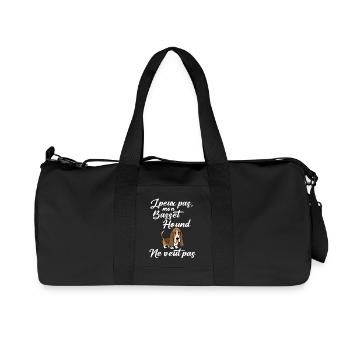 Je peux pas mon Basset Hound - Sac de sport en toile recyclée Stanley/Stella - noir - Devant