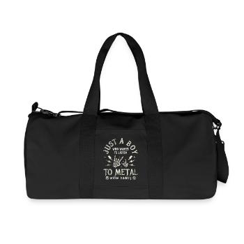 Metal Baby Boy With Daddy Rock Family - Recycled Canvas Sports Bag by Stanley/Stella - black - Front
