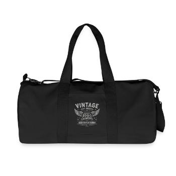 Born in August 1964, built August 1964 - August 1964 - Recycled Canvas Sports Bag by Stanley/Stella - black - Front