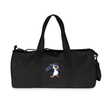 Cool dessin animé pingouin karaté arts martiaux - Sac de sport en toile recyclée Stanley/Stella - noir - Devant
