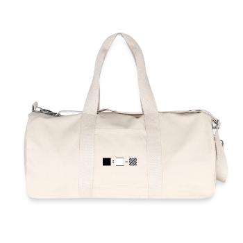 Black + White = Striped – Oblique - Recycled Canvas Sports Bag by Stanley/Stella - natural - Front