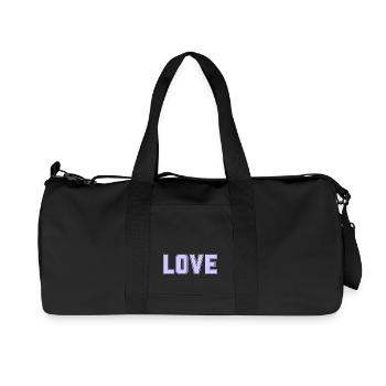 LOVE ist das Wichtigste & Stärkste im Universum - Recycelte Canvas-Sporttasche von Stanley/Stella - Schwarz - Vorne