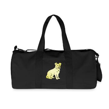 Silhouette de chien corgi - Sac de sport en toile recyclée Stanley/Stella - noir - Devant