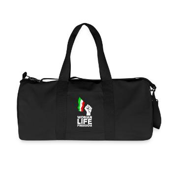 Femme, vie, liberté | Libérez l’Iran ! | Avec drapeau - Sac de sport en toile recyclée Stanley/Stella - noir - Devant