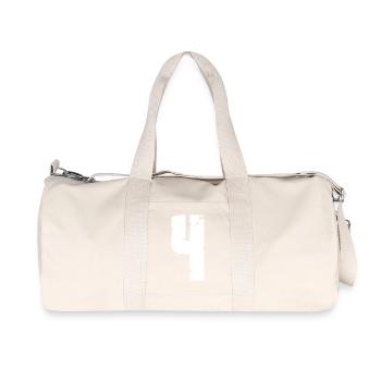4 Nombre Vintage - Sac de sport en toile recyclée Stanley/Stella - blanc naturel - Devant