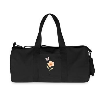Watercolors Blossom and Butterfly - Recycled Canvas Sports Bag by Stanley/Stella - black - Front