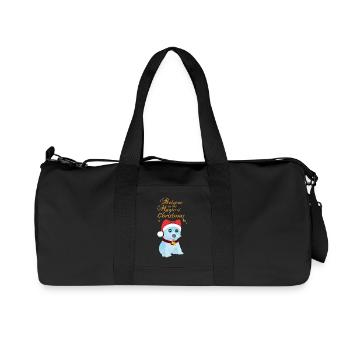 Croyez en la magie de Noël avec un chien - Sac de sport en toile recyclée Stanley/Stella - noir - Devant