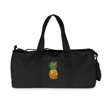 Motif brodé de fruits tropicaux à l’ananas (imprimé) - Sac de sport en toile recyclée Stanley/Stella - noir - Devant