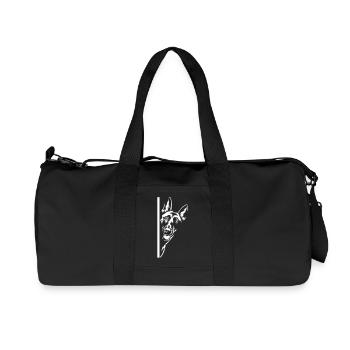Malinois Kopf "Black Edition" - Recycelte Canvas-Sporttasche von Stanley/Stella - Schwarz - Vorne
