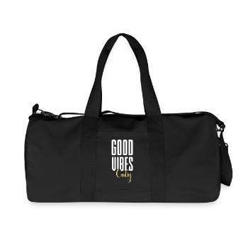 Ambiance classique uniquement : « Bold Letters » - Sac de sport en toile recyclée Stanley/Stella - noir - Devant