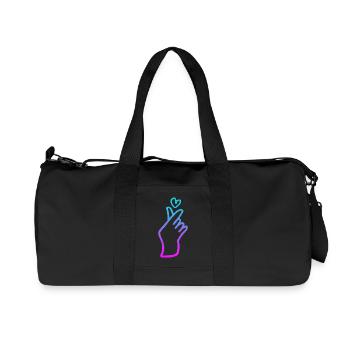 Kpop Signe de la main Coeur - Sac de sport en toile recyclée Stanley/Stella - noir - Devant