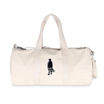 Figurine à capuche sombre avec citation - Sac de sport en toile recyclée Stanley/Stella - blanc naturel - Devant