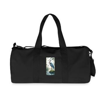 Jeune héron cendré dans la nature - Sac de sport en toile recyclée Stanley/Stella - noir - Devant