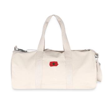 Maroc Flag Rouge Vert Emblème Pentagramme - Sac de sport en toile recyclée Stanley/Stella - blanc naturel - Devant