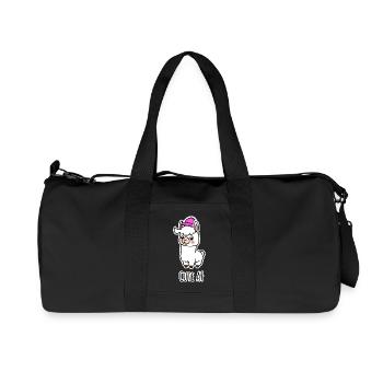 Cute AF Llama Baby or Alpaca - Recycled Canvas Sports Bag by Stanley/Stella - black - Front