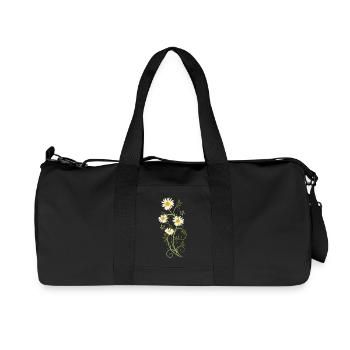 Filigrane Ranke avec marguerites - Sac de sport en toile recyclée Stanley/Stella - noir - Devant