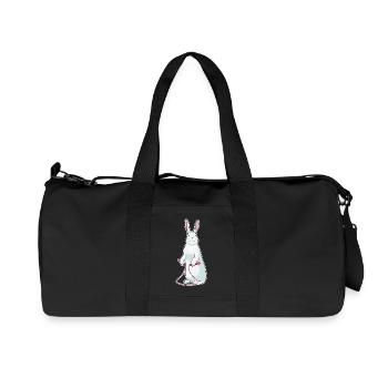 Hase Seilspringen Springseil Fitness - Recycelte Canvas-Sporttasche von Stanley/Stella - Schwarz - Vorne
