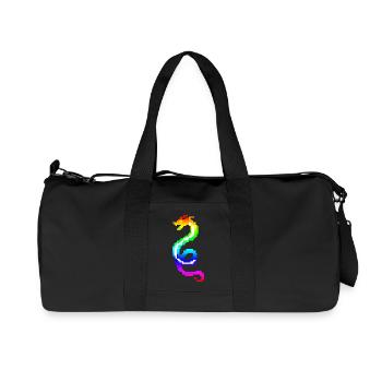 colorful retro dragon - Recycled Canvas Sports Bag by Stanley/Stella - black - Front