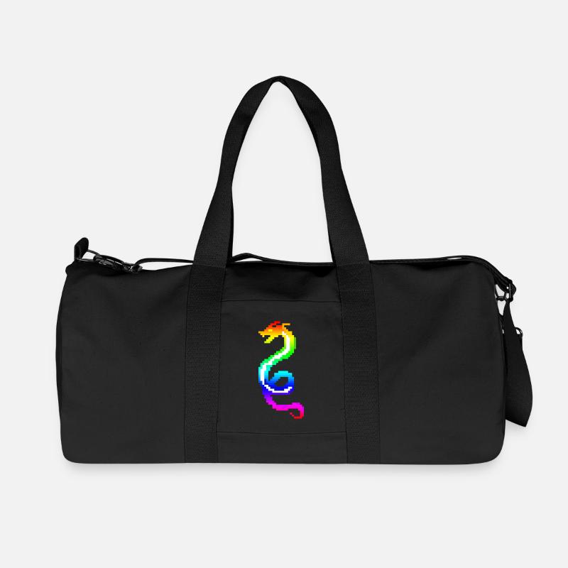 Bunter Retro-Drache - Recycelte Canvas-Sporttasche von Stanley/Stella - Schwarz
