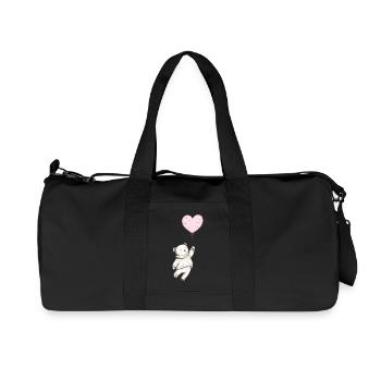 Teddy bear with heart balloon - Recycled Canvas Sports Bag by Stanley/Stella - black - Front