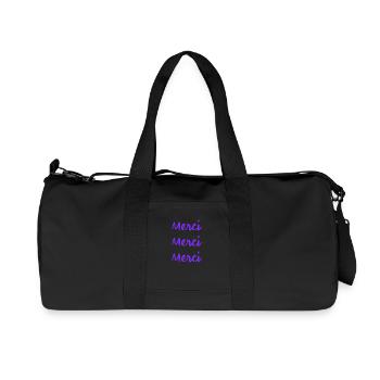 MERCI. THANKS. THANK YOU. ANNIVERSAIRE. NAISSANCE. - Sac de sport en toile recyclée Stanley/Stella - noir - Devant
