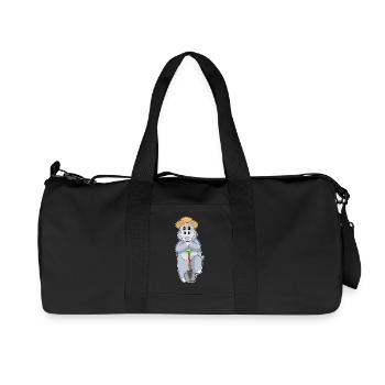 Nilpferd Landwirt Schaufel Bauernhof - Recycelte Canvas-Sporttasche von Stanley/Stella - Schwarz - Vorne