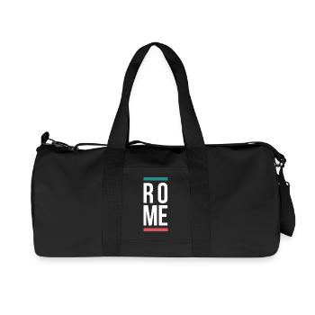 Conception typographique de Rome City Bold - Sac de sport en toile recyclée Stanley/Stella - noir - Devant