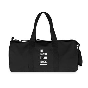 I'm Gayer Than I Look – Pride Spruch (weiß) Finale - Recycelte Canvas-Sporttasche von Stanley/Stella - Schwarz - Vorne