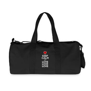Bleib ruhig und liebe, liebe, liebe - Recycelte Canvas-Sporttasche von Stanley/Stella - Schwarz - Vorne