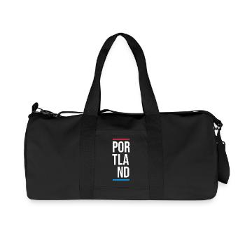 Portland USA City Vertical Wordmark - Recycled Canvas Sports Bag by Stanley/Stella - black - Front