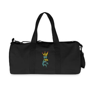 Chess Figure Graffiti with Crown – Street Art - Recycled Canvas Sports Bag by Stanley/Stella - black - Front