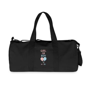 Gender Reveal Girl Or Boy Baby Shower Pregnancy - Recycled Canvas Sports Bag by Stanley/Stella - black - Front