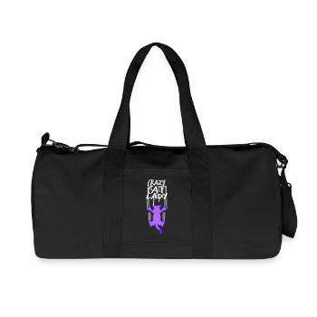 Crazy Cat Lady Text Insane Woman Cats Love - Recycled Canvas Sports Bag by Stanley/Stella - black - Front